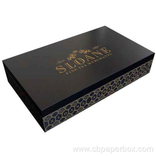 Custom Made Black Printed Wooden Tea Box Packaging